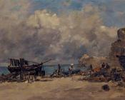 尤金 布丹 : Boats at Etretat